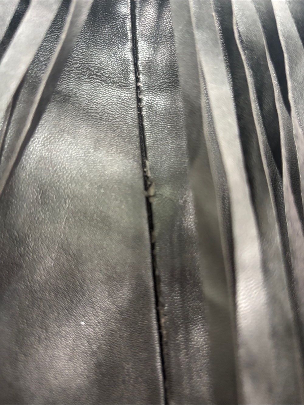 Black Fringe Faux Leather Skirt - Women - Picture 4 of 6